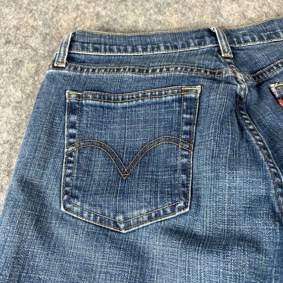 Levis 505 Straight Leg Jeans Womens 12M Blue Denim Mid Rise Zip Fly 5-Pockets - Picture 16 of 16